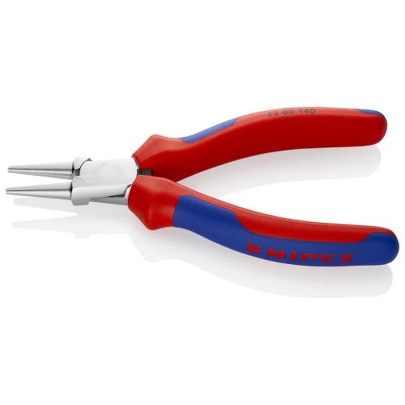 エスコ EA537MB-21 140mmラウンドノーズプライヤー(グリップ付/メッキ) 1個(ご注文単位1個)【直送品】