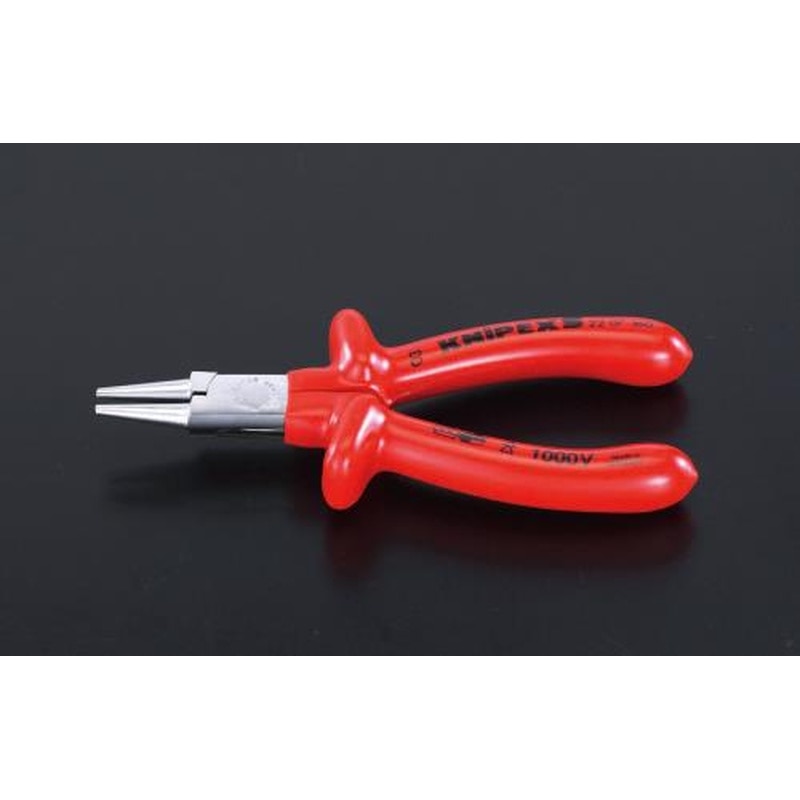 エスコ EA537MB-16 160mm絶縁ラウンドノーズプライヤー(メッキ) 1個（ご注文単位1個）【直送品】