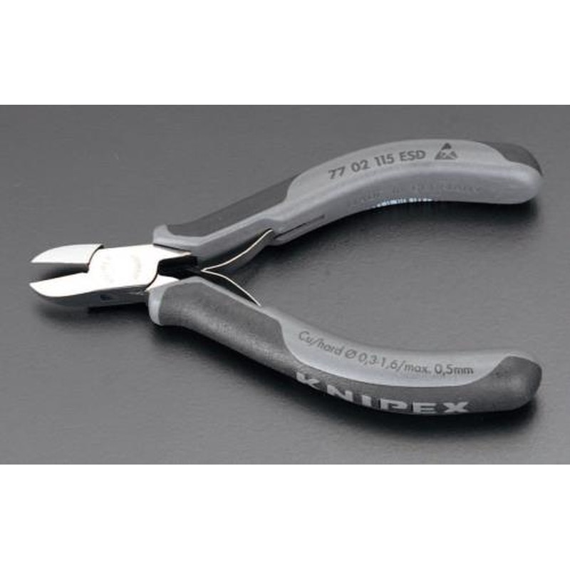 エスコ EA535KC-11A 115mm精密用ニッパー(ESDグリップ/バネ・ホールド付) 1個（ご注文単位1個）【直送品】