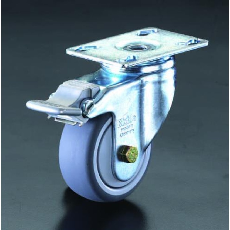 エスコ EA986GQ-3 125mmキャスター(自在・カバー・後輪ブレーキ付) 1個（ご注文単位1個）【直送品】