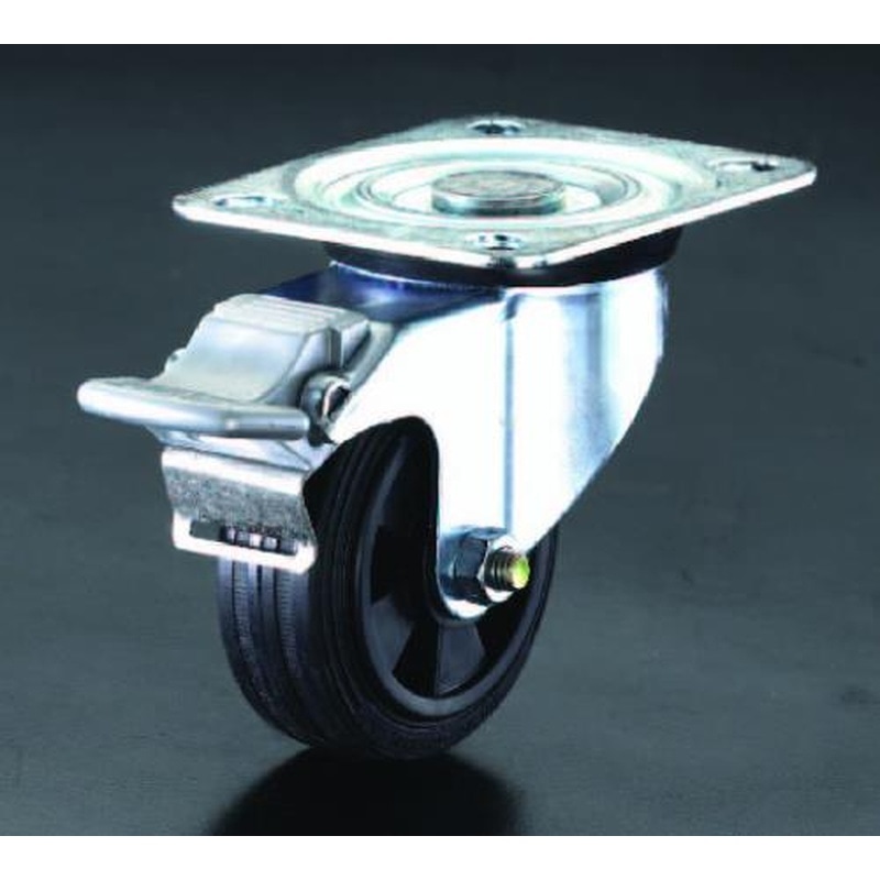 エスコ EA986JB-3 125mmキャスター(自在金具・後輪ブレーキ付) 1個（ご注文単位1個）【直送品】