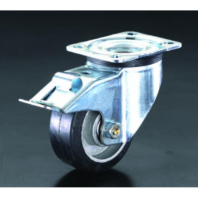 エスコ EA986JE-1 100mmキャスター(自在金具・後輪ブレーキ付) 1個（ご注文単位1個）【直送品】