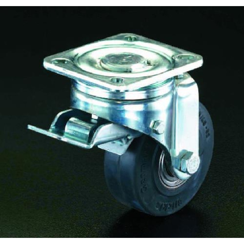 エスコ EA986HJ-14 200mmキャスター(自在金具・前輪ブレーキ付) 1個（ご注文単位1個）【直送品】