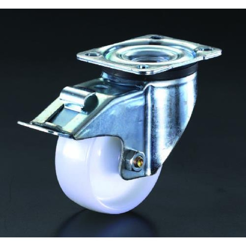 エスコ EA986HM-12 100mmキャスター(自在金具・後輪ブレーキ付) 1個(ご注文単位1個)【直送品】