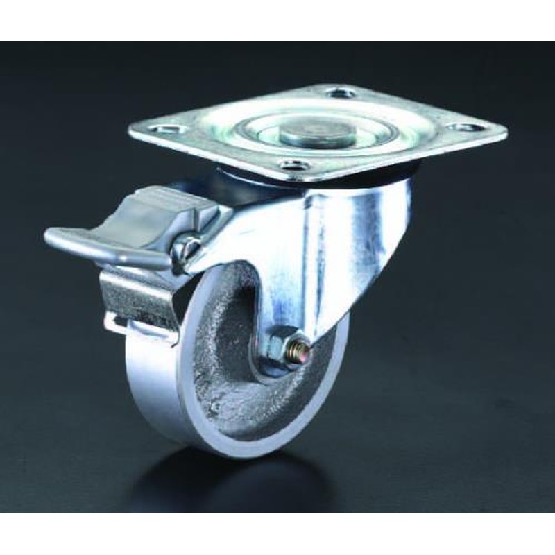 エスコ EA986NA-2 100mmキャスター(自在・後ブレーキ・スティール車輪) 1個（ご注文単位1個）【直送品】