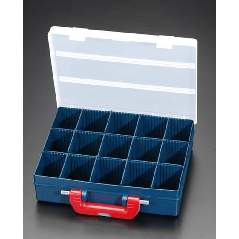 エスコ EA508KD-35 342x290x90mmパーツケース(クリア/グリーン) 1個（ご注文単位1個）【直送品】