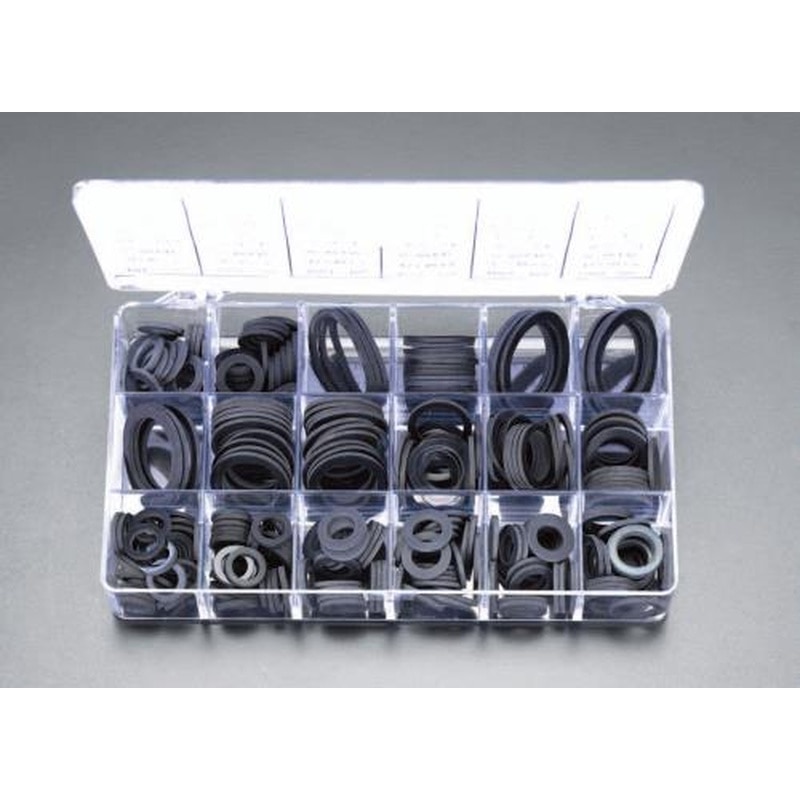 エスコ EA423P ゴム平パッキンセット(10サイズ) 1個(ご注文単位1個)【直送品】