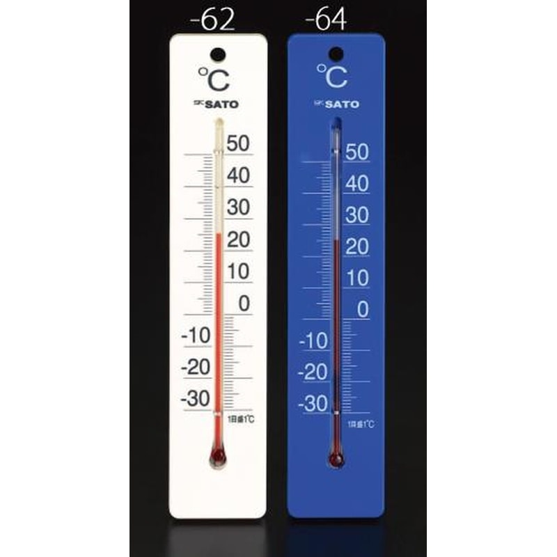 エスコ EA728G-62 250x50mm温度計(白) 1個（ご注文単位1個）【直送品】