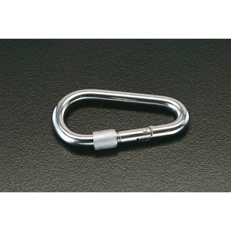 エスコ EA638JF-6 6x60mm安全環付カラビナ(ステンレス製) 1個（ご注文単位1個）【直送品】