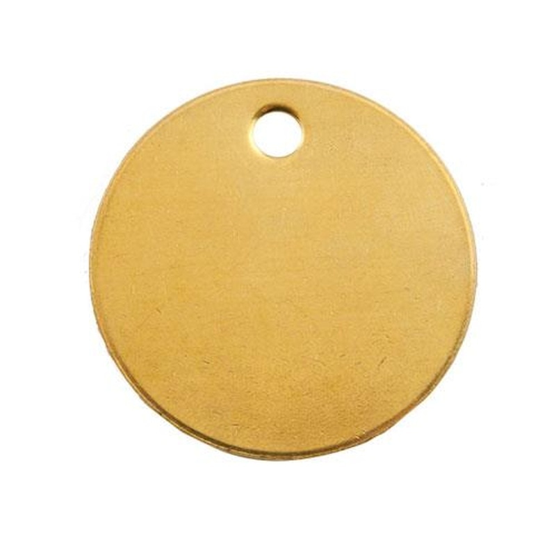 エスコ EA591HG-14 35mmタグブランク(真鍮丸/10枚) 1個（ご注文単位1個）【直送品】