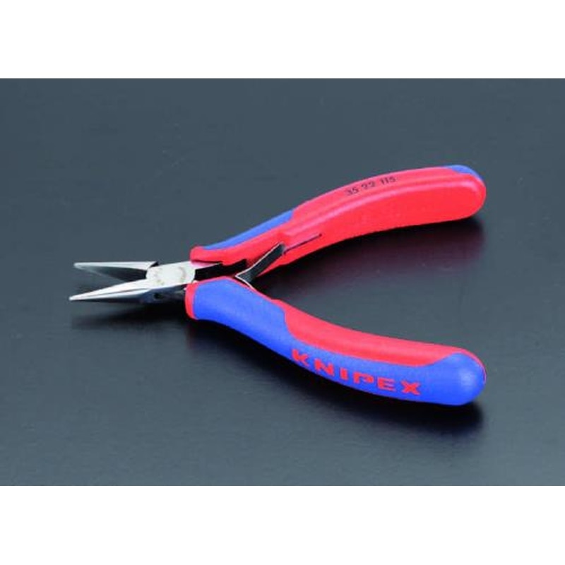 エスコ EA537KR-2 115mm精密用プライヤー(グリップ付/半丸/ストレート) 1個(ご注文単位1個)【直送品】