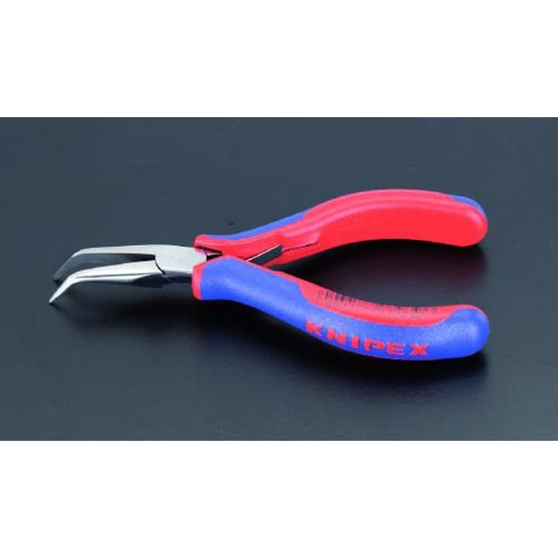 エスコ EA537KR-14 145mm精密用プライヤー(グリップ付/半丸/45゜ベント 1個(ご注文単位1個)【直送品】