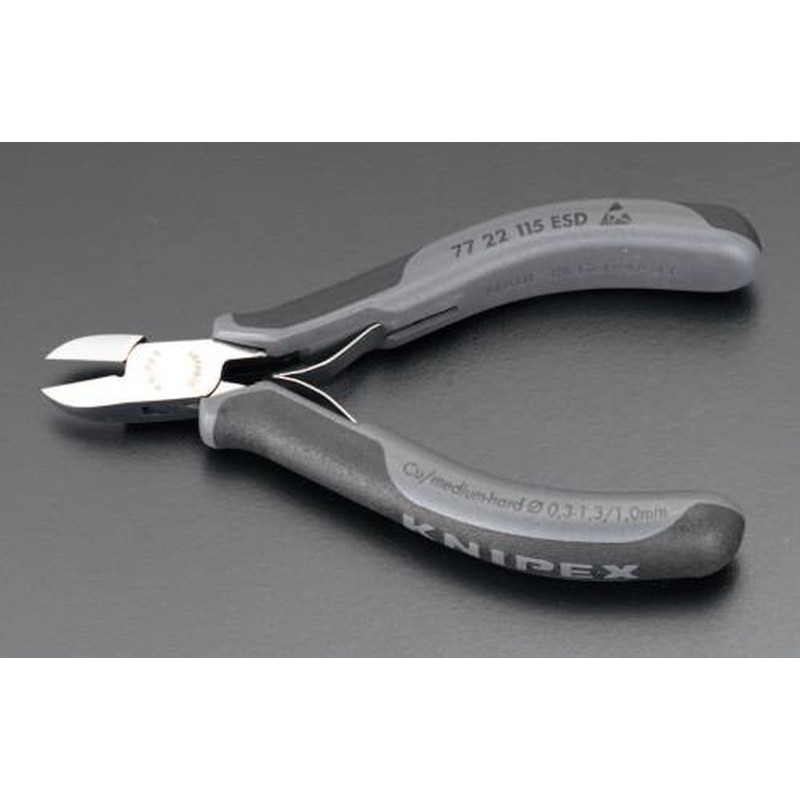 エスコ EA535KC-12 115mm精密用ニッパー(ESDグリップ) 1個（ご注文単位1個）【直送品】