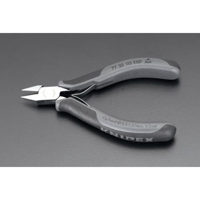 エスコ EA535KC-13 115mm精密用ニッパー(ESDグリップ) 1個（ご注文単位1個）【直送品】