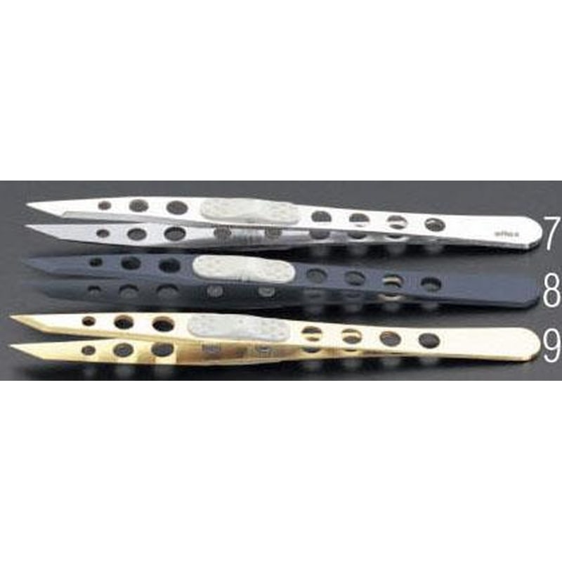 エスコ EA595GG-8 9.0x113mmピンセット(ステンレス製/フッ素コート) 1個（ご注文単位1個）【直送品】