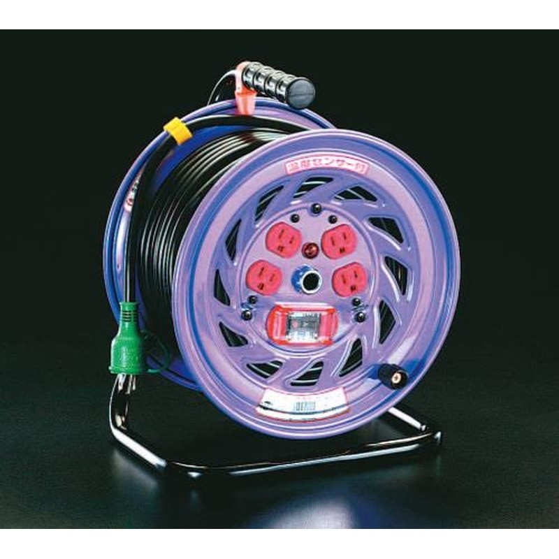 エスコ EA815DK-50 AC100V/15A/50mコードリール(過負荷漏電遮断) 1個（ご注文単位1個）【直送品】