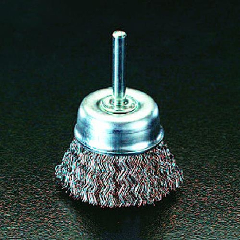 エスコ EA819BR-12 50mm/6.0mm軸軸付ブラシ(カップ型・ステンレス製) 1個（ご注文単位1個）【直送品】