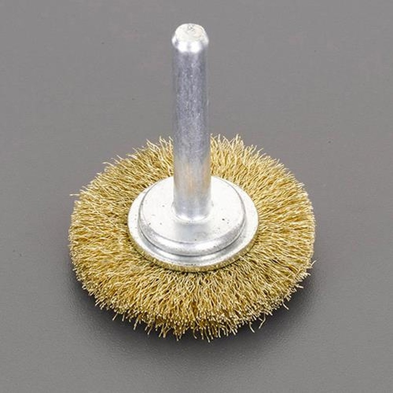 エスコ EA819BS-23 65mm/6.0mm軸軸付ブラシ(平型真鍮製) 1個（ご注文単位1個）【直送品】