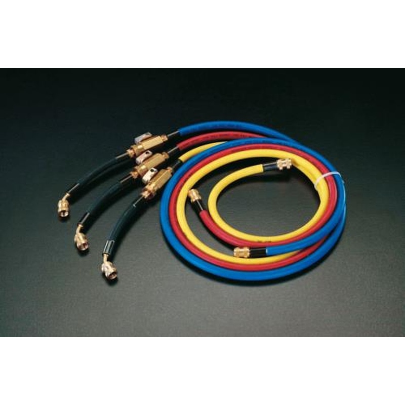 エスコ EA104LF-10 120cm/R404A・R407Cバルブ付チャージングホースセット 1個(ご注文単位1個)【直送品】