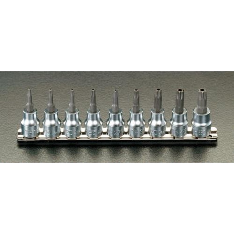 エスコ EA618BN 3/8”DR/T10-T50［Bore-Torx]ビットソケットセット 1個（ご注文単位1個）【直送品】