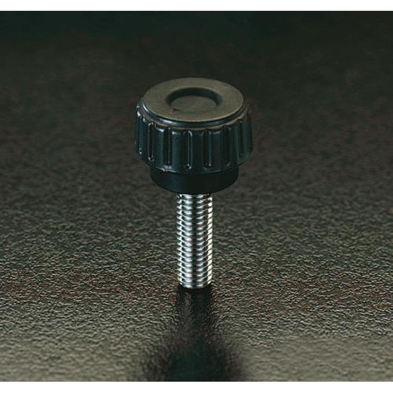 エスコ EA948AW-6 M5x16mm雄ねじディンプルノブ(黒) 1個（ご注文単位1個）【直送品】