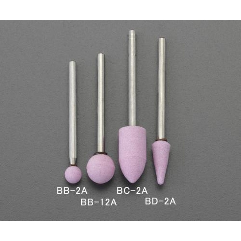 エスコ EA819BB-12A φ10mm/3mm軸軸付砥石(丸/薄赤) 1個（ご注文単位1個）【直送品】