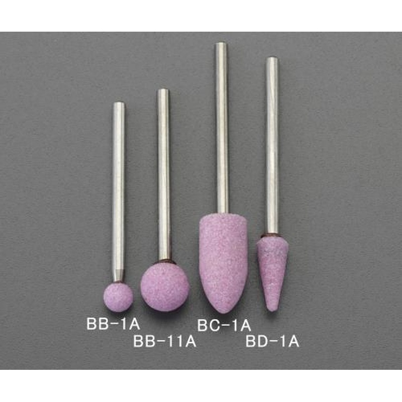 エスコ EA819BC-1A 10x20mm/3mm軸軸付砥石(砲弾型/赤) 1個（ご注文単位1個）【直送品】