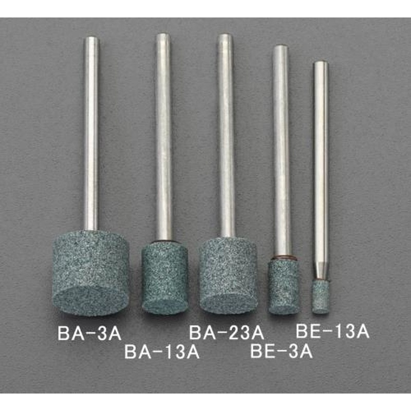 エスコ EA819BA-3A 12x12mm/3mm軸軸付砥石(緑) 1個（ご注文単位1個）【直送品】