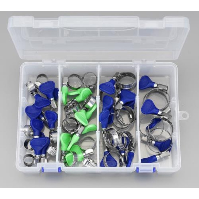 エスコ EA463HB-100 8-32mm手締めホースクランプセット(ステンレス製) 1個(ご注文単位1個)【直送品】