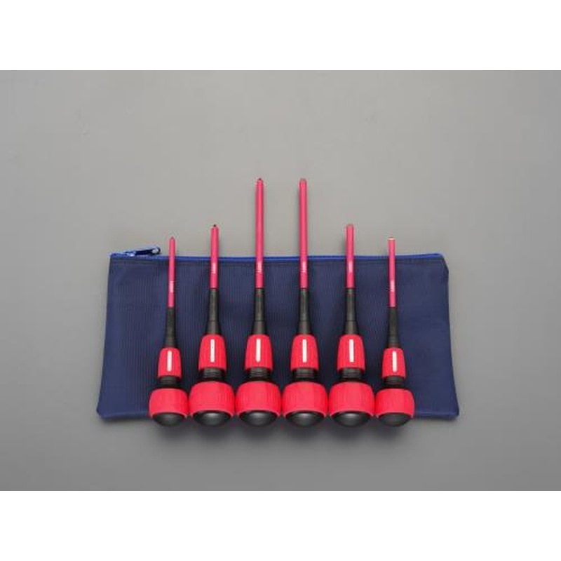 エスコ EA557AR-600 6本組ドライバー(パワーG電工・絶縁/ケース付) 1個（ご注文単位1個）【直送品】