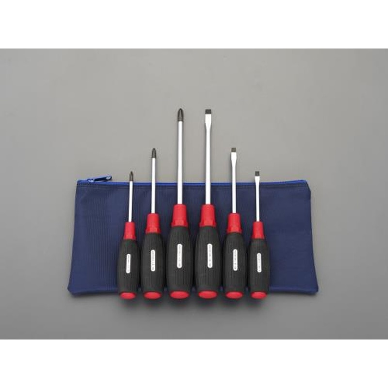 エスコ EA557AS-600 6本組［＋-]ドライバー(ケース付) 1個（ご注文単位1個）【直送品】