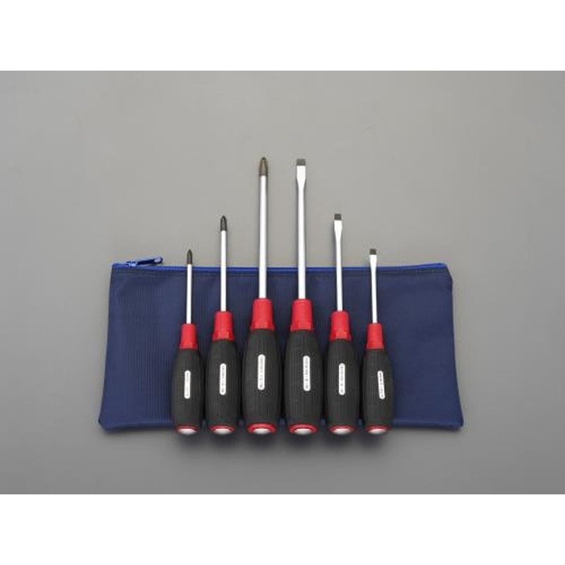 エスコ EA557AV-600 6本組ドライバー(貫通柄/ケース付) 1個（ご注文単位1個）【直送品】