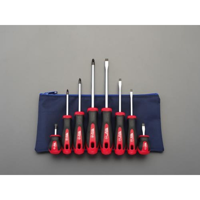 エスコ EA557DC-800 8本組［＋-]ドライバー(ケース付) 1個（ご注文単位1個）【直送品】