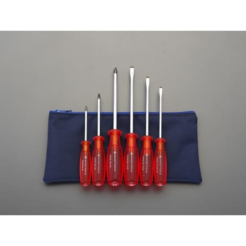 エスコ EA560PB-600 6本組［＋-]ドライバー(ケース付) 1個（ご注文単位1個）【直送品】