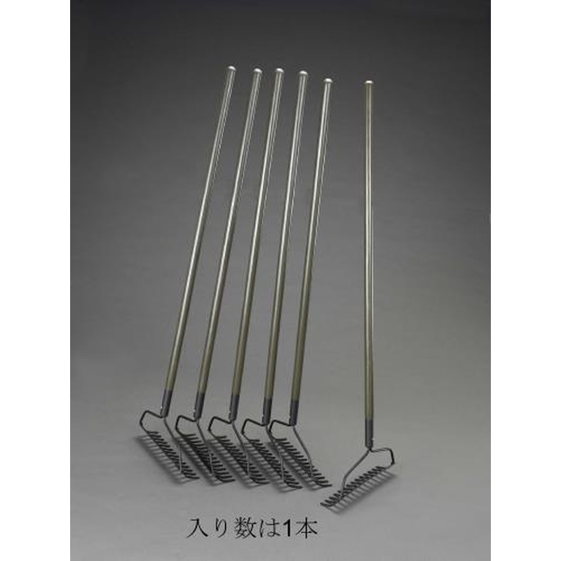 エスコ EA650RA-39 350x1350mmガーデンレーキ(スチール製・OD色) 1個(ご注文単位1個)【直送品】