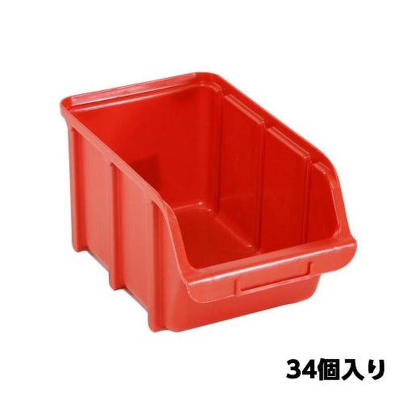 エスコ EA661CJ-8 145x240x127mmパーツトレー(重ね置型・赤/34個) 1個(ご注文単位1個)【直送品】