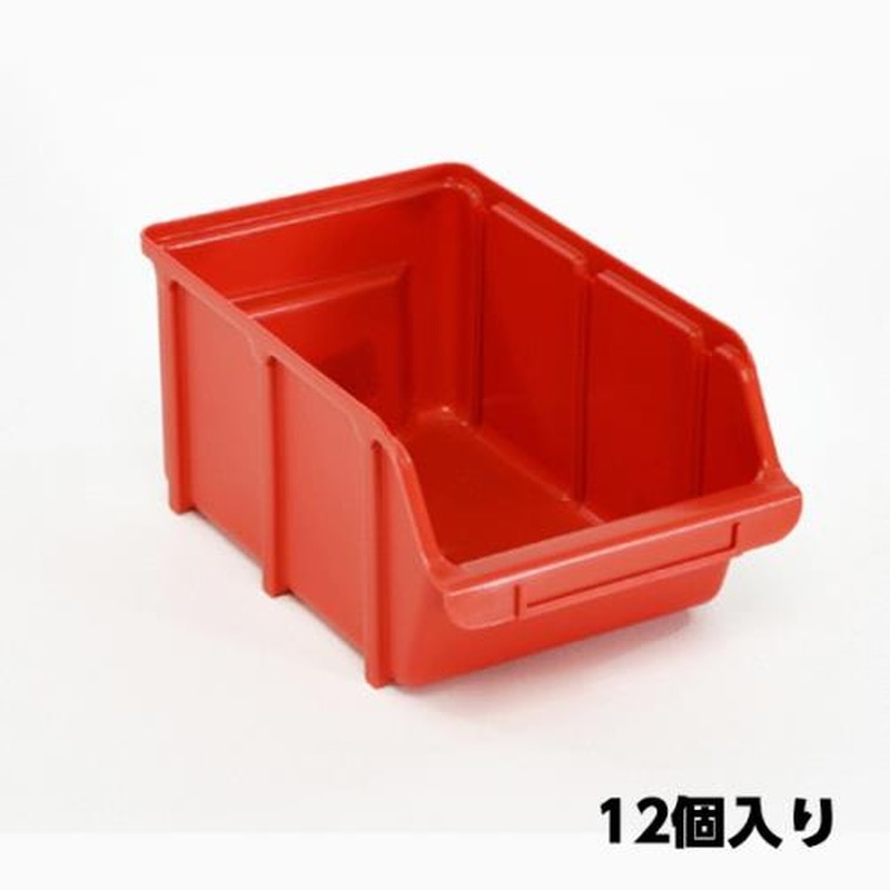 エスコ EA661CJ-9 205x333x155mmパーツトレー(重ね置型・赤/12個) 1個(ご注文単位1個)【直送品】