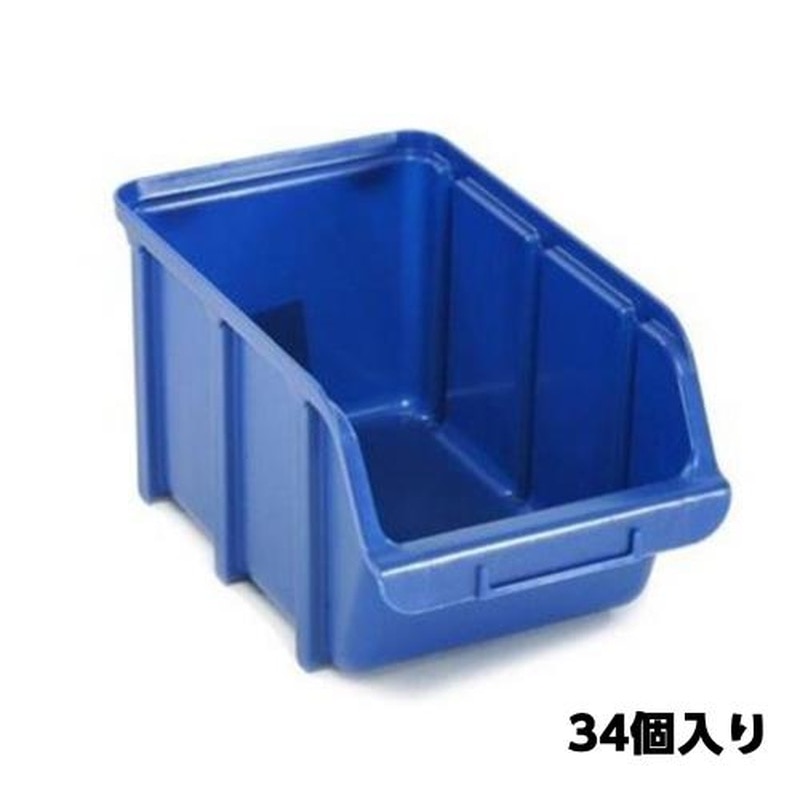 エスコ EA661CJ-18 145x240x127mmパーツトレー(重ね置型・青/34個) 1個（ご注文単位1個）【直送品】