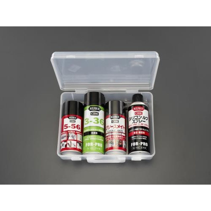 エスコ EA920KS 4本組防錆潤滑スプレーセット(ケース入) 1個(ご注文単位1個)【直送品】