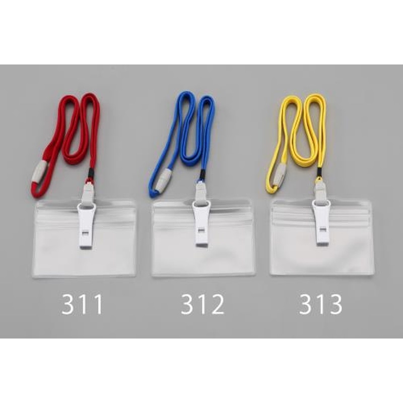 エスコ EA956VA-313 IDカード用名札(ストラップ・ホイッスル付/黄) 1個（ご注文単位1個）【直送品】