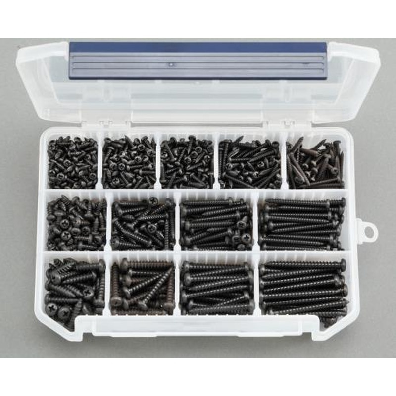 エスコ EA949AR-1 3-5mmナベ頭タッピングビスセット(ステンレス/黒色) 1個（ご注文単位1個）【直送品】