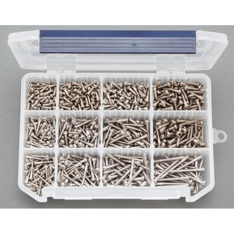 エスコ EA949EJ-6 2.7-3.8mmナベ頭木ねじセット(ステンレス) 1個(ご注文単位1個)【直送品】