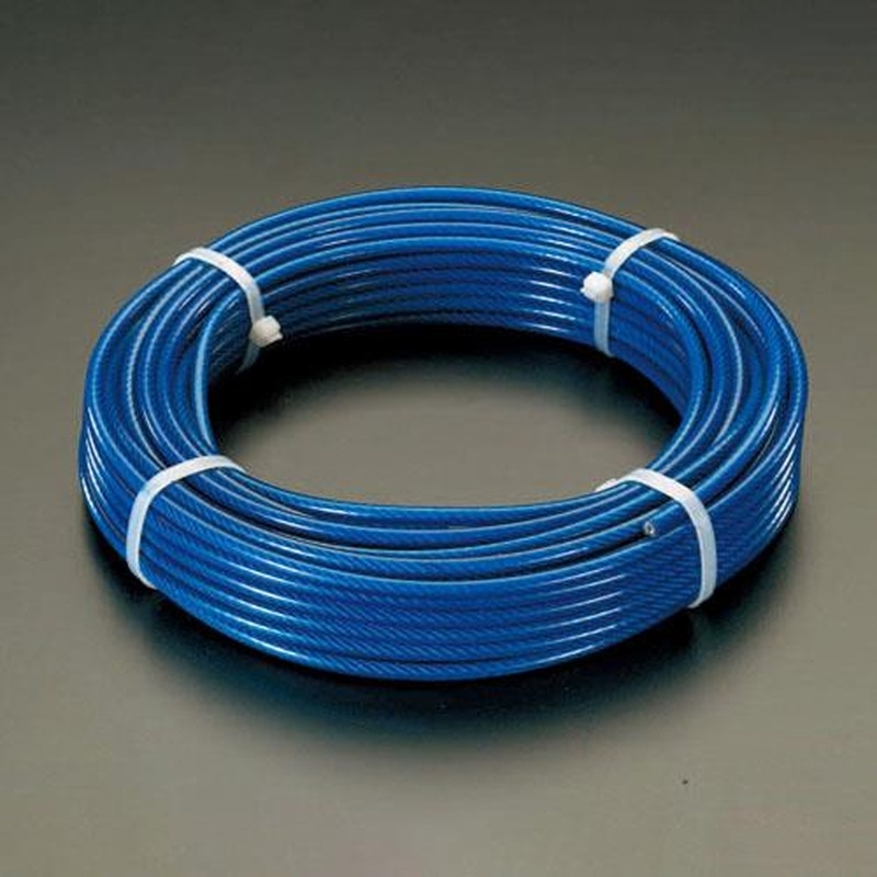 エスコ EA628SN-81 8/10mmx10m/7x19ワイヤーロープ(ステンレス製・PVCコート) 1個(ご注文単位1個)【直送品】
