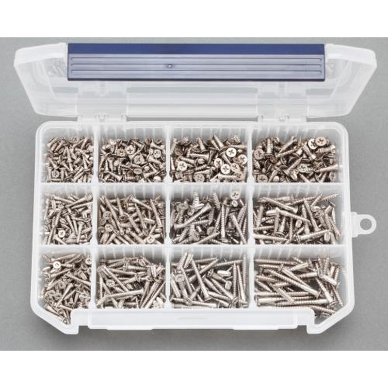 エスコ EA949EJ-7 2.7-3.8mm皿頭木ねじセット(ステンレス) 1個(ご注文単位1個)【直送品】