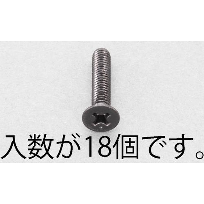 エスコ EA949TF-410 M4x10mm皿頭小ねじ(ステンレス/黒色/18本) 1個（ご注文単位1個）【直送品】
