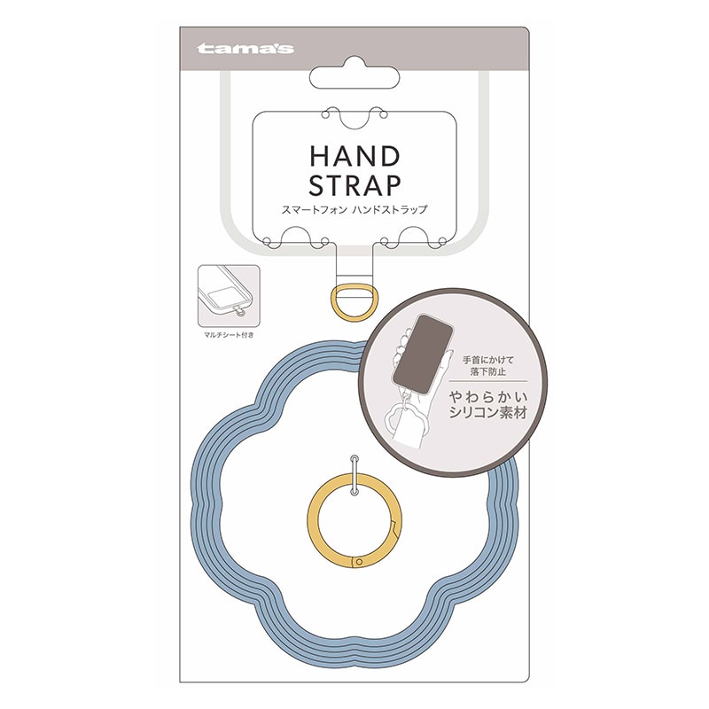 多摩電子工業 スマートフォン用シリコン製ハンドストラップ ブルー TP04L 1個(ご注文単位1個)【直送品】