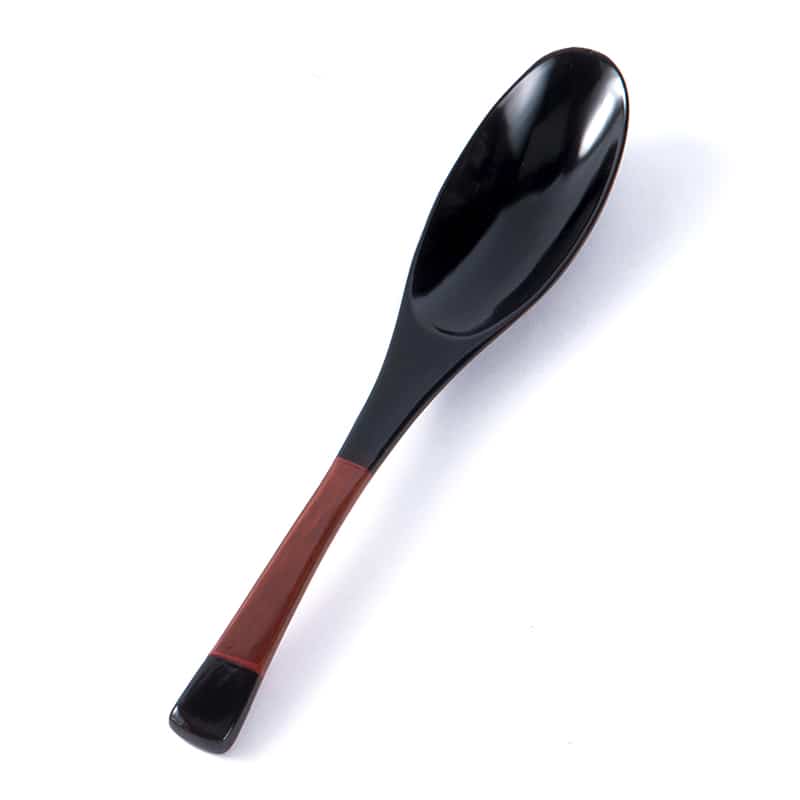 山下工芸 木製塗分ランチスプーン 黒 26014420 1本（ご注文単位1本）【直送品】