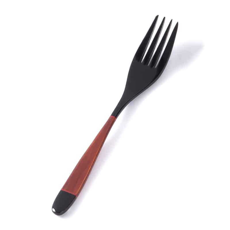 山下工芸 木製塗分パスタフォーク 黒 26014430 1本（ご注文単位1本）【直送品】