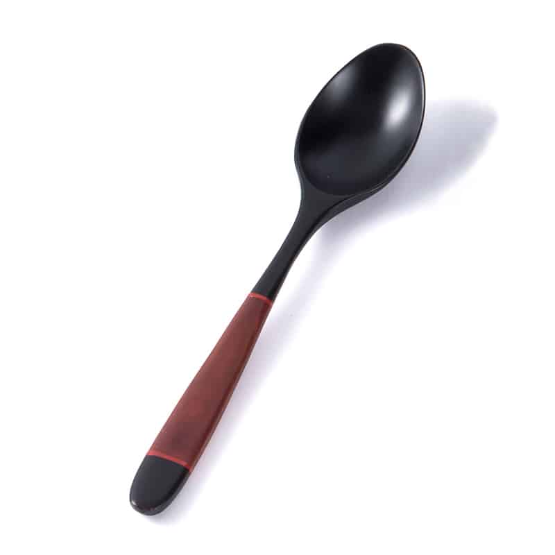 山下工芸 木製塗分パスタスプーン 黒 26014450 1本（ご注文単位1本）【直送品】