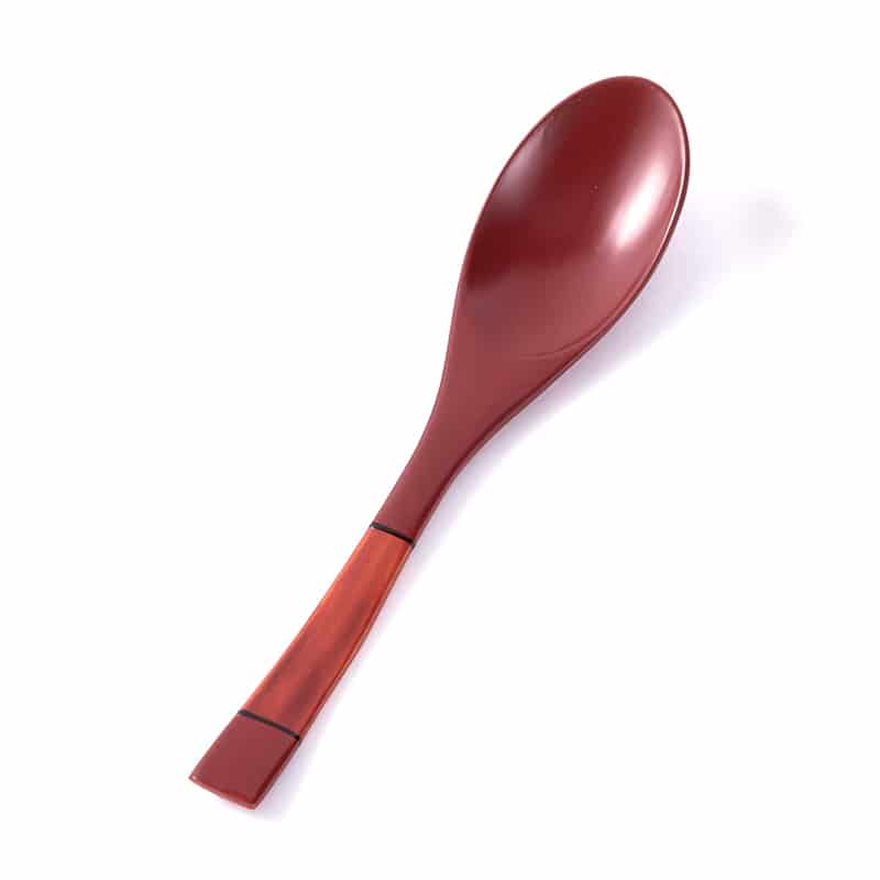 山下工芸 木製塗分おかゆスプーン 朱 26014560 1本（ご注文単位1本）【直送品】